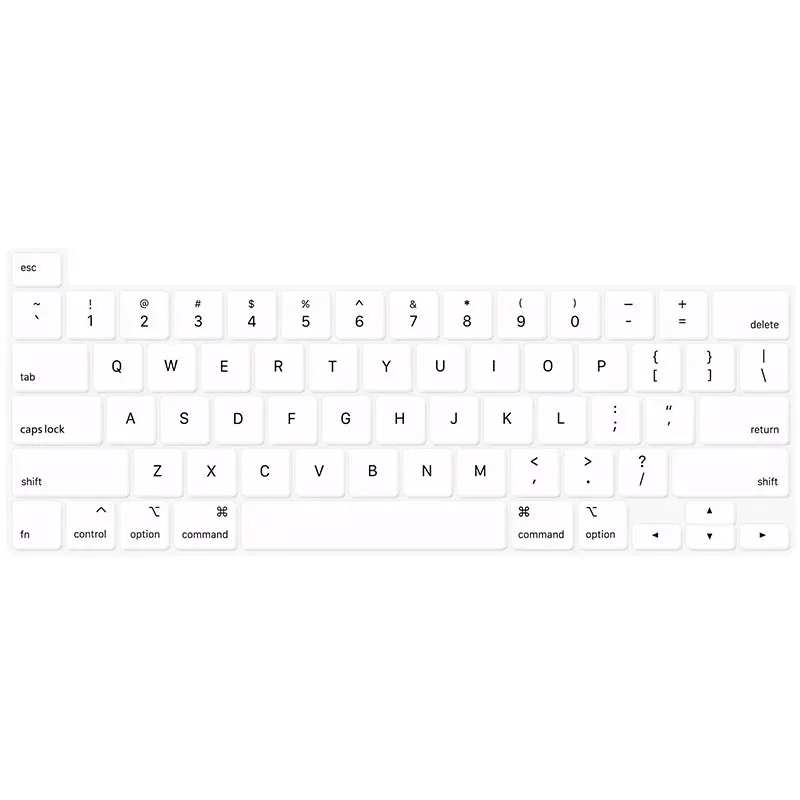 White HRH цветная силиконовая английская клавиатура, кожный чехол для MacBook New Pro 16 дюймов с сенсорной панелью и сенсорным ID A2141 - Цвет: White