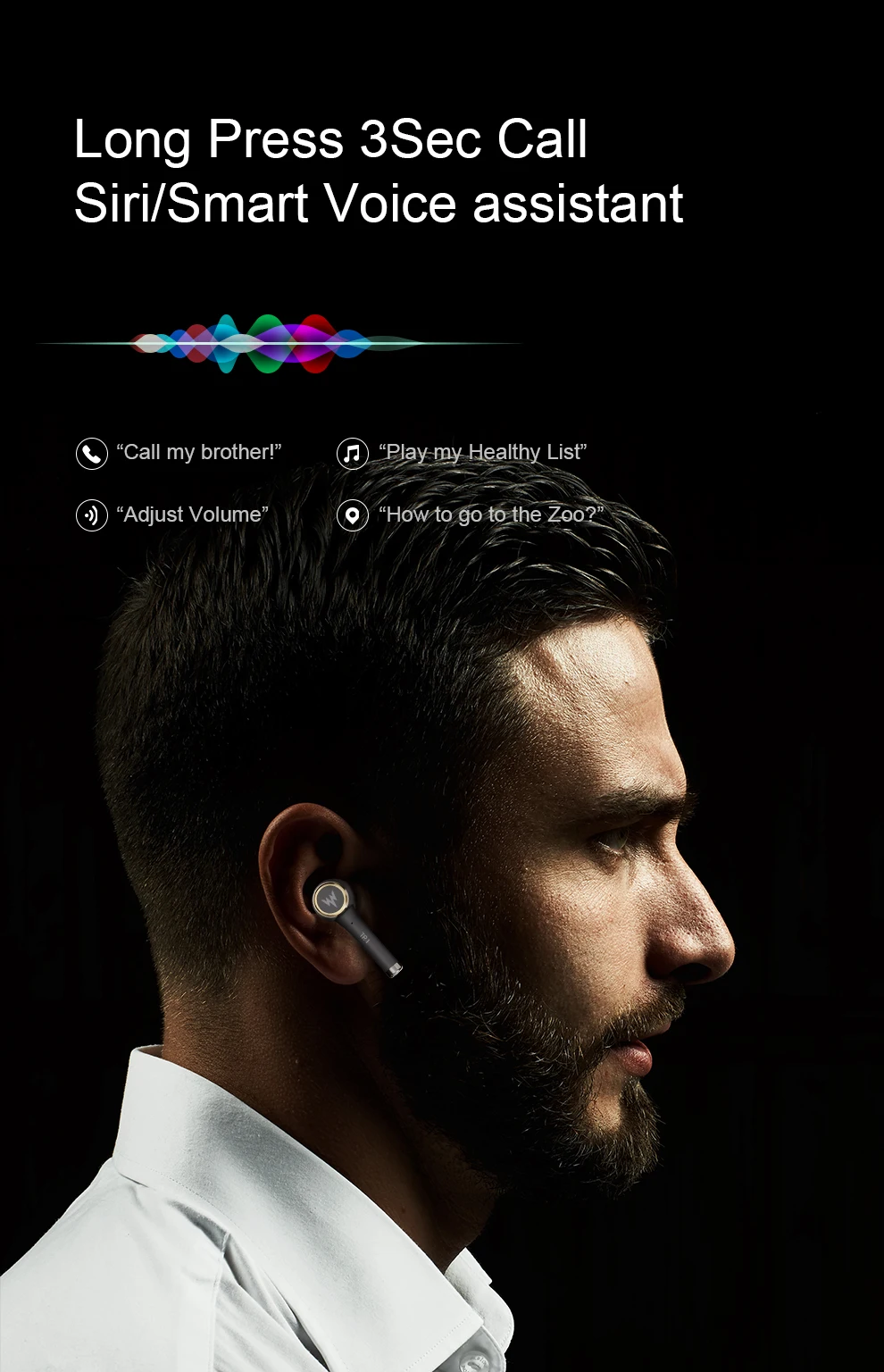 WHIZZER TP1S tws True wireless sport earphone Bluetooth 5.0 Mini in Ear Stereo Headset  earphones Earbuds Wireless with mic