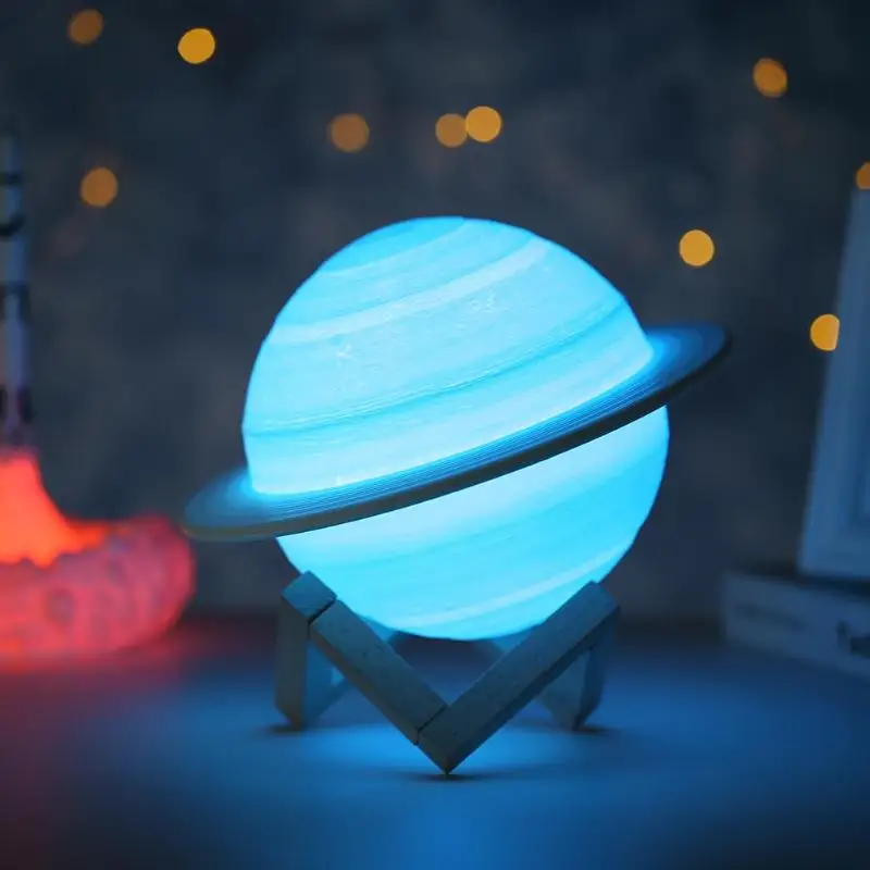 Новинка, Прямая поставка, перезаряжаемая 3D печать, лампа Сатурна, как луна, ночник, светильник для Луны, Ночной светильник с дистанционным управлением, Прямая поставка