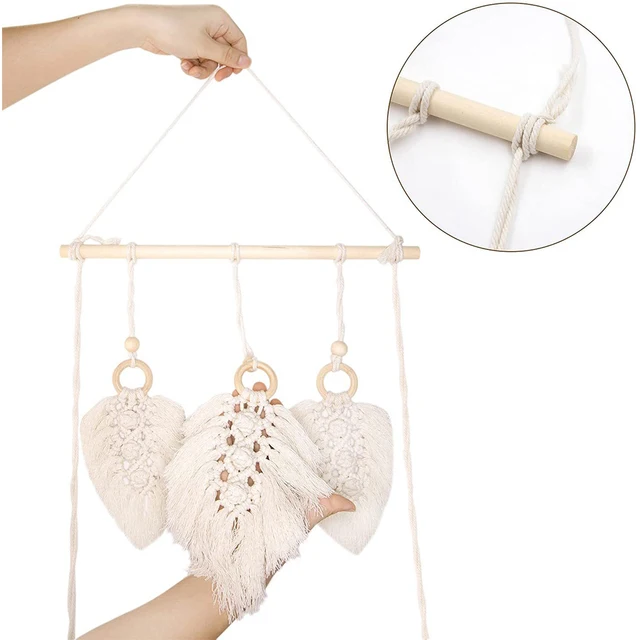 Pamutkötél Kalap Falfüggő Boho Állvány 10 Klipek A Kijelző Kupak Tartójának Kézzel Készített Szövött Női Tároló Fogas - Image 6