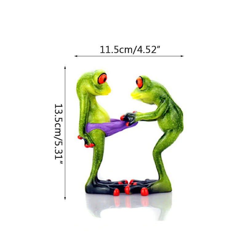 Frog Couple Strongwell Американский счастливый лягушка парные фигурки животных Миниатюрная модель домашнее украшение день Святого Валентина подарок бойфренду на день рождения - Цвет: Frog Couple