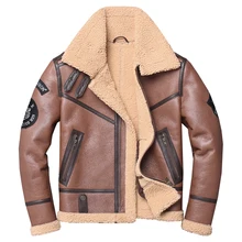 Коричневое мужское пальто из натуральной толстой овечьей шерсти, большие размеры XXXXL, зимнее, зауженное пальто из натурального меха мотоцикла