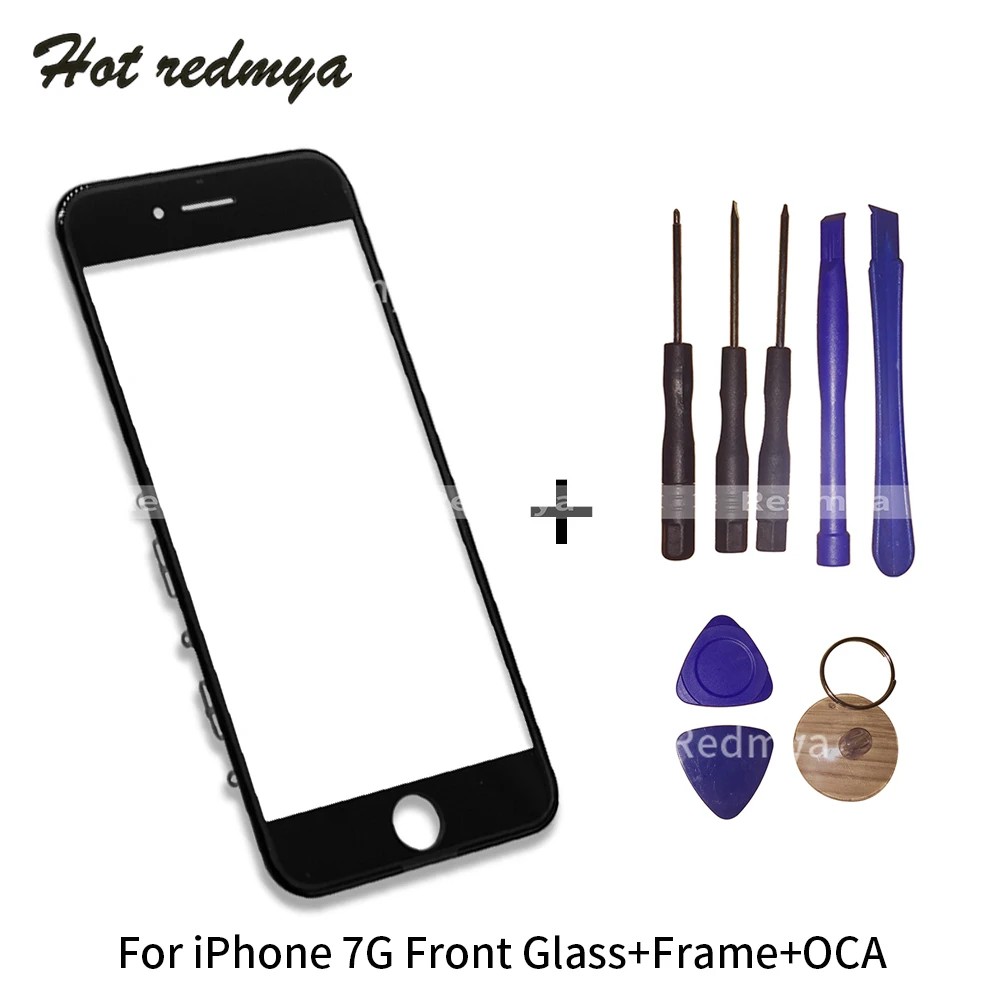 Новое внешнее стекло с OCA для iPhone 7 7G lcd Передний сенсорный экран рамка панель