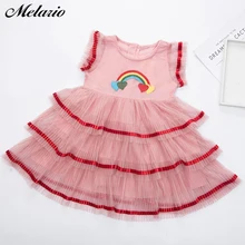 Melario/платья для девочек; яркое платье для малышей; летняя одежда для маленьких девочек; вечерние платья с радугой; детское пляжное летнее платье