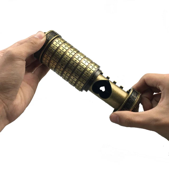 Leonardo da Vinci code toys Metal Cryptex locks wedding gifts Valentine's Day gift Letter Password escape chamber props 2
