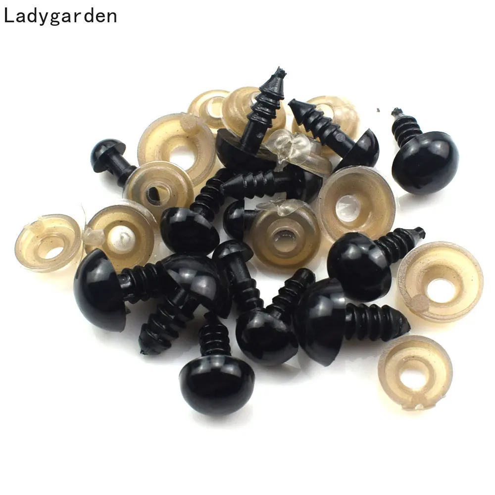 

100PCS Black Plastic Doll Eyes Safety Eyes for Toys Stuffed Toys Animal Puppet Dolls Craft Eyes for Toy 6MM 8MM 9MM 10MM 12MM