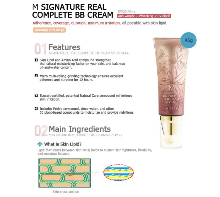 MISSHA M Signature Real Complete BB крем SPF25 PA++ консилер праймер Обнаженная основа BB CC крем отбеливающий увлажняющий