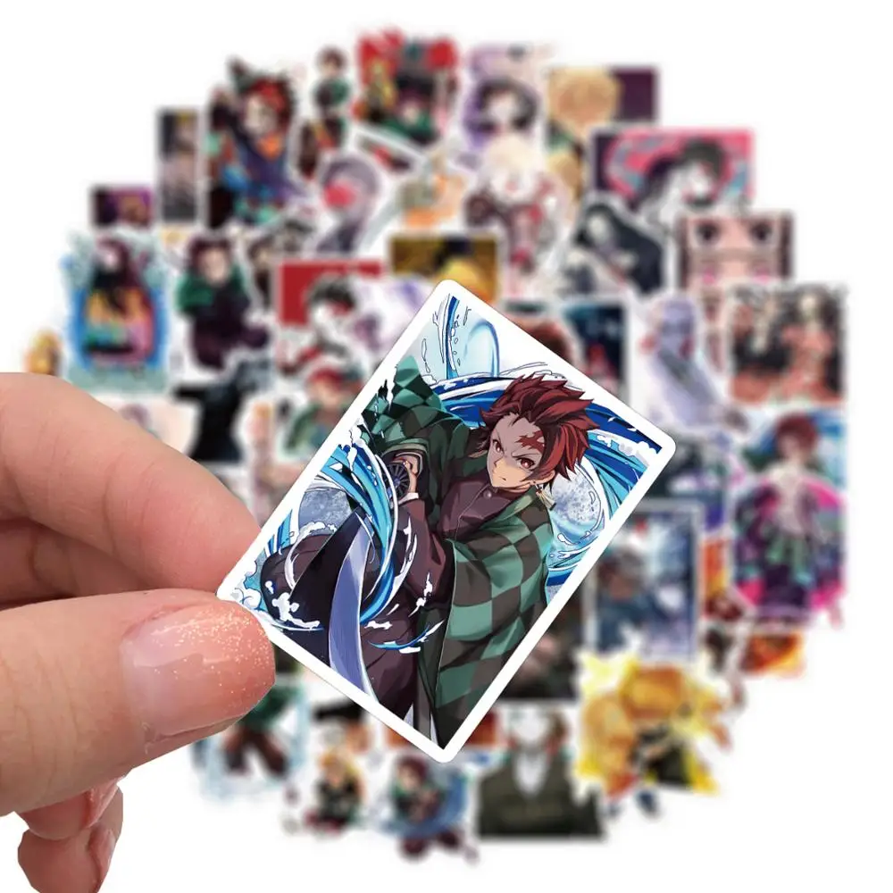 50 шт. аниме демон убийца Стикеры эстетическое Kimetsu без Yaiba скейтборд чехол для