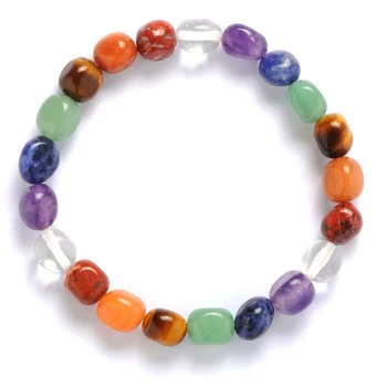 

Irregular 7 Chakra Natural Stones Beaded Bracelet Agate Amethyst Reiki Energy Guardian Stone Buddha Beads Yoga Women Men Jewelry
