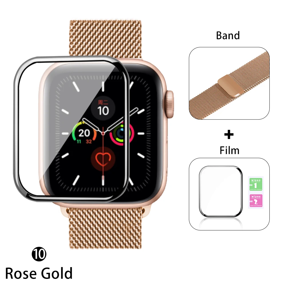 Flim+ ремешок для Apple Watch 5 ремешок 44 мм 40 мм iWatch ремешок 42 мм 38 мм Миланская петля браслет металлический ремешок для Apple watch 4 3 2 1 - Цвет ремешка: Rose gold