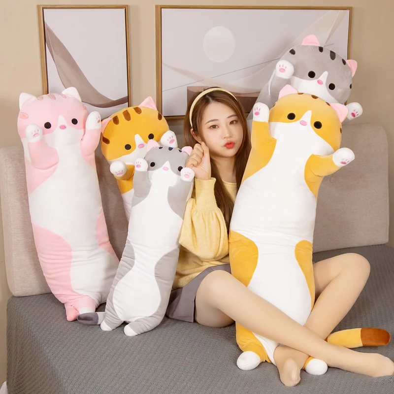 

70cm / 90vm / 110cm Cute Cat Pillow Kawaii's Leg Pillow Soft Cotton Stuffed Plush Toy Warm Home Decoration Gift