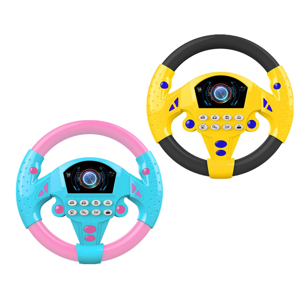 Children Simulation Steering Wheel with Light & Driving Sound Early Childhood Educational Toys for Kids