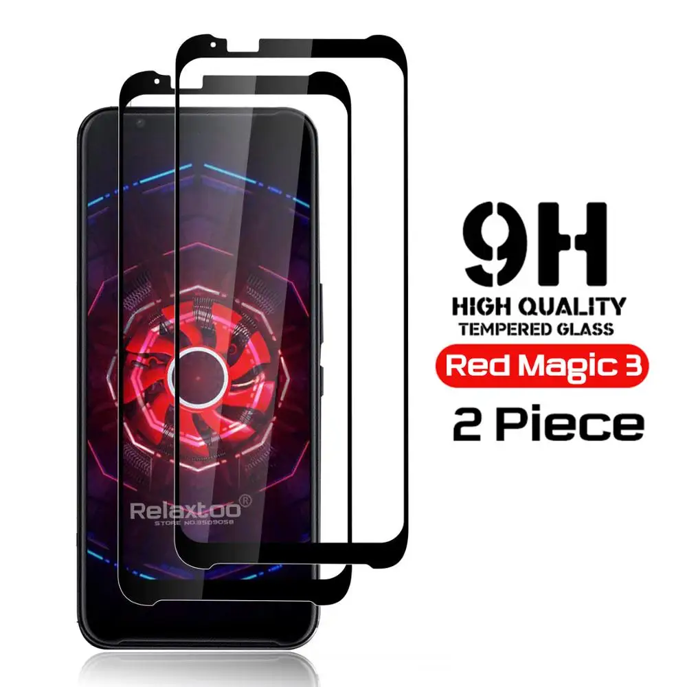 

2PCS Safety Glass On The Red Magic3 Tempered Glass Screen Protector For ZTE Nubia Red Magic 3 NX629J 6.65" Phone Protective Film