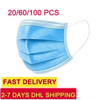 

Disposable Masks Disposable Individual Pack 3-ply Face Masks Personal Protection dust-Proof Anti Spittle