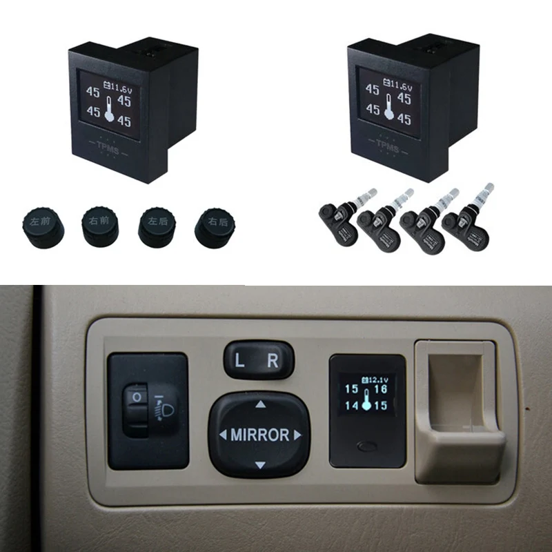 Для Volkswagen Sagitar Tiguan Passat TPMS монитор давления в шинах внутренняя и внешняя Встроенный датчик давления в шинах ЖК-дисплей