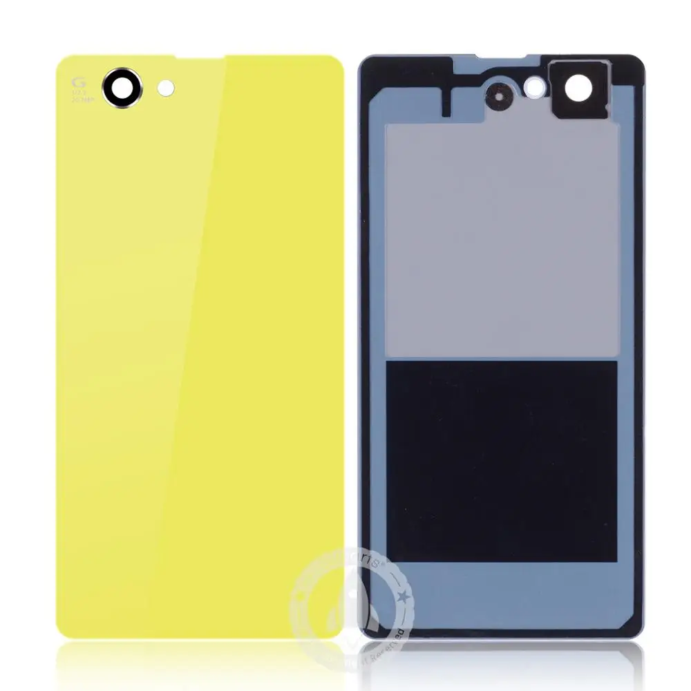 Yellow Задний корпус двери для sony Xperia Z1 Compact крышка батареи с клейкой Замена ленты для sony Z1 mini L39h задняя крышка - Цвет: Yellow