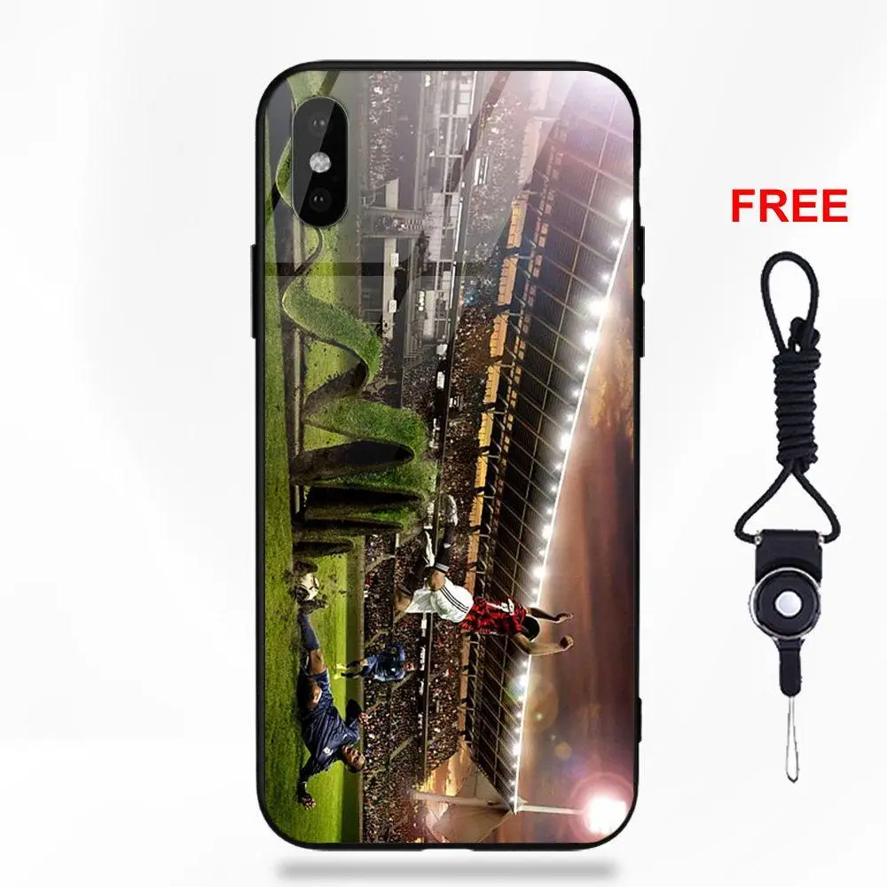 Omdnwd для Apple iPhone 5 5C 5S SE 6 6S 7 8 Plus X XS Max XR Силиконовый ТПУ оправа закаленное стекло популярный горячий Спорт Футбол