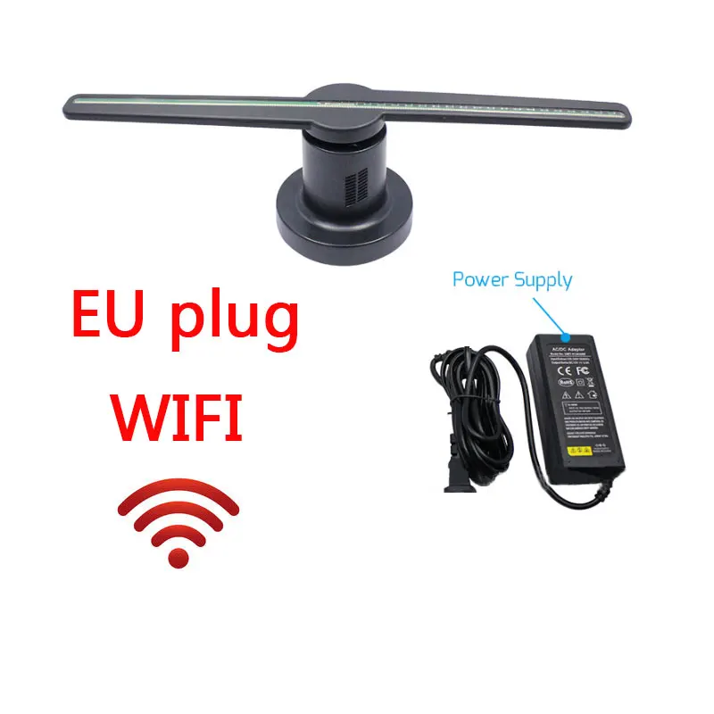 EU plug With WIFI Wifi 3D голограмма проектор светильник рекламный дисплей светодиодный голографическая визуализация лампа магазин корабль отель дисплей логотип светильник - Мощность в ваттах: EU plug With WIFI