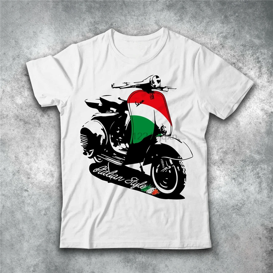 Футболка Uomo Vespa Piaggio итальянский стиль винтажный La DOLCEVITA Coll Moda Fb футболка