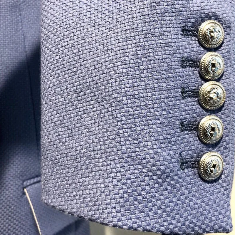 New Autumn Winter Runway Designer Blazer For Ladies Double Breasted Lion Buttons Blazer Jacket Coat