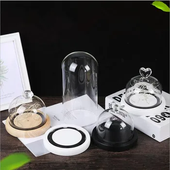 

10*20cm Glass Dome White Dustproof Base Home Decoration Diameter=10cm Height=20cm Glass Cover Wedding Favor Gift