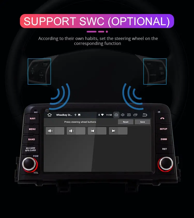 Sale Besina Android 9.0 Car DVD player For KIA PICANTO MORNING 2017 2018 1 Din Car Radio GPS Navigation Stereo WIFI 4G+64G Autoaudio 12