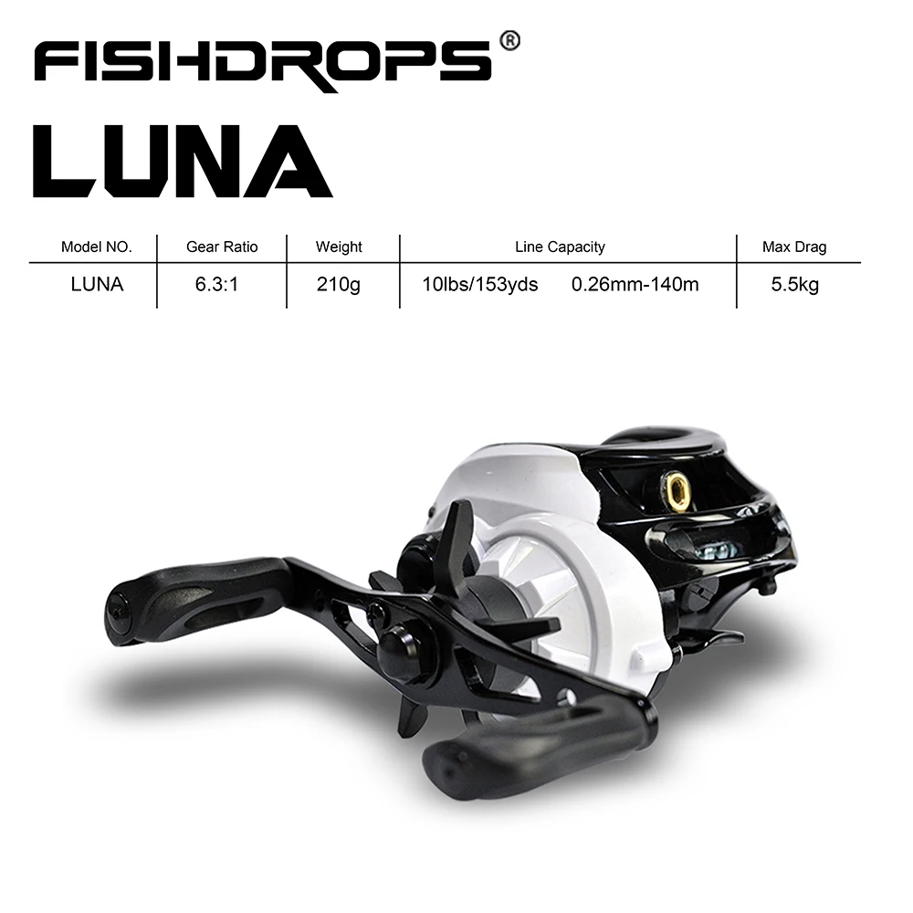 

FISHDROPS Fishing Reel GT 6.3:1 Bait Casting Fishing Reels Left/Right Hand Magnetic Brake carretilhas de pesca