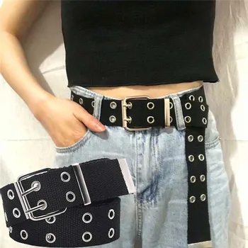 

Double Layer rivet Women Men Belts With Chain Punk Designer Casual Female Causal Waist Black Waistband For Jeans Trousers