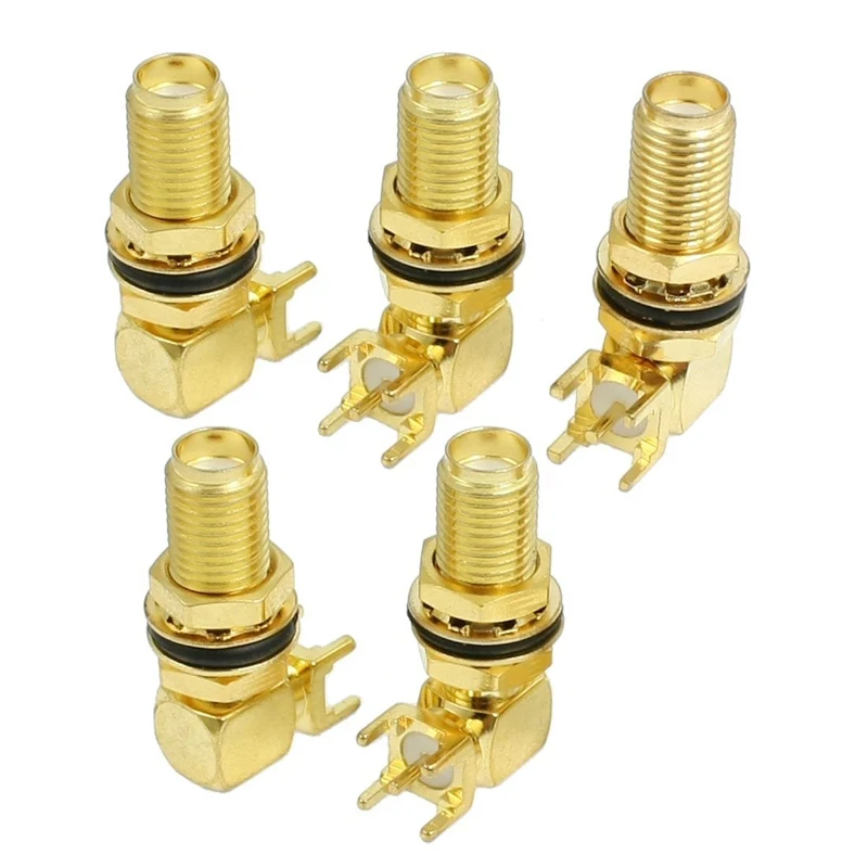 

5 Pcs SMA Female Jack Panel Mount PCB Solder Connectors Adapter