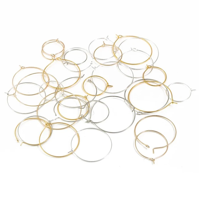 100pcs/lot Wine Glass Charm Rings Earring Hoops Metal Wire Hoops Earrings  Drink Markers Diy Party - Jewelry Findings & Components - AliExpress