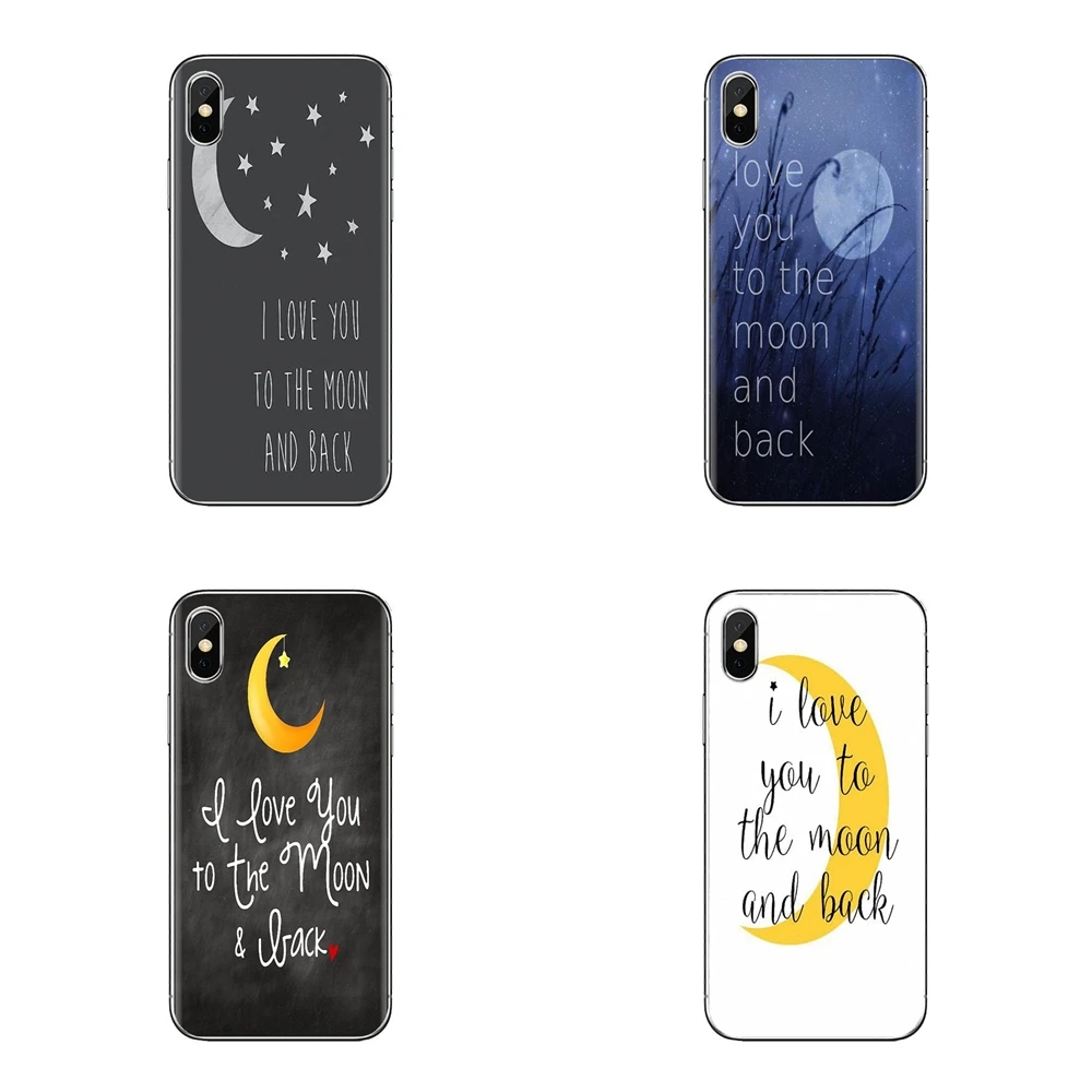 Чехлы для iPhone XS Max XR X 4 4s 5 5S 5C SE 6 6S 7 8 Plus samsung Galaxy J1 J3 J5 J7 A3 A5 I Love You To The Moon And Back Art |