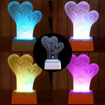 

3D Desk Light Gifts Indoor Lighting Bright Table Lamp Atmosphere LOVE Creative Decoration Night Light Modern Touch Control