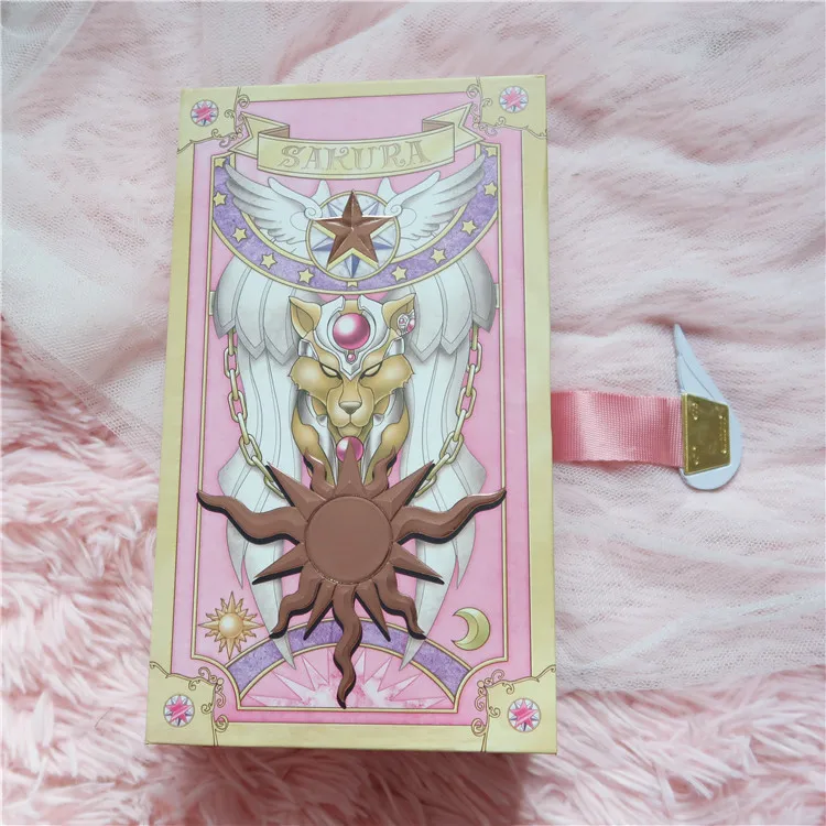 Pink 2 версии аниме Cardcaptor Sakura кимоно Таро Волшебная книга с Клоу Набор карточек в коробке косплей реквизит коллекционные подарки - Цвет: Pink