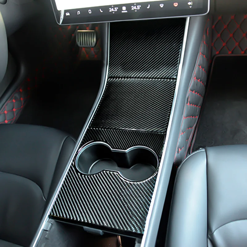 auto Interior Panel Cover Protect Consolle Decoration arbon/Black Fiber sports For Model 3 Y Three 2020 | Автомобили и мотоциклы
