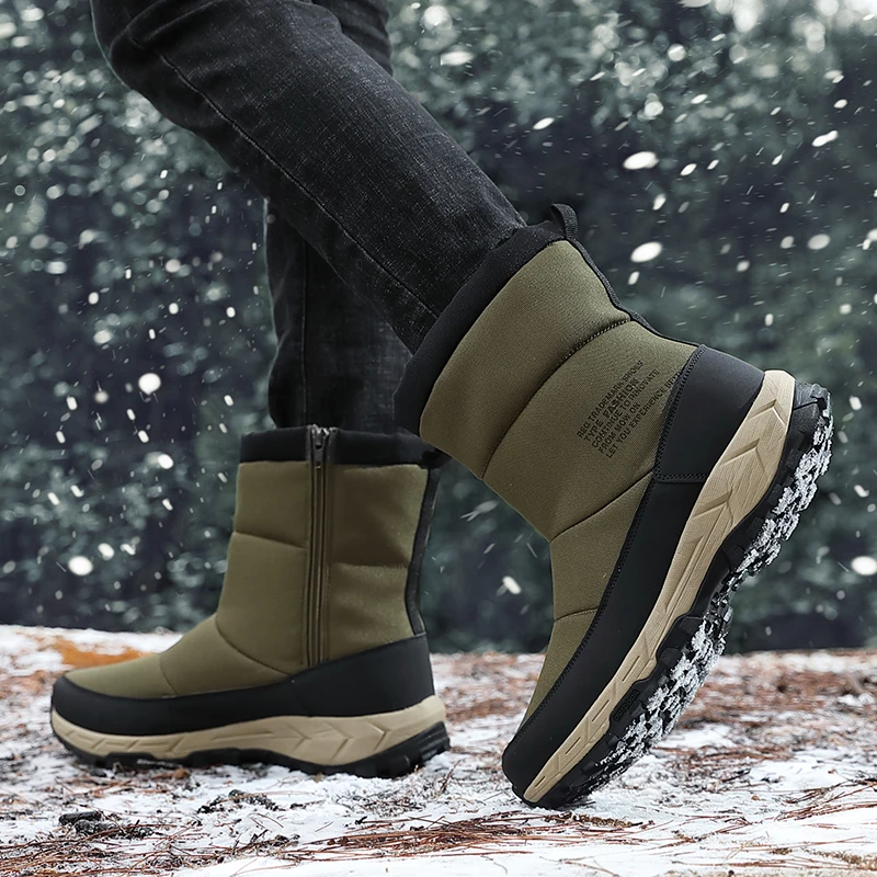Vastwave Водонепроницаемый дизайн; мужские зимние ботинки для Мужская обувь для взрослых; теплые короткие плюшевые ботинки; удобные слипоны обувь, ботинки