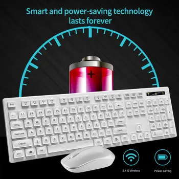 

Wireless Keyboard And Mouse Set Multifunctional 2.4G Keyboard 104 Keys Ergonomic Computer Mouse 1600DPI For PC 2020 NEW