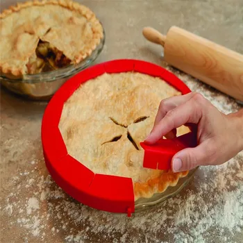 

Pie Shield Adjustable Silicone Pizza Ring Edge Cover Food Pie Dish Crust Protector Shield Home Kitchen Baking Tools for Family