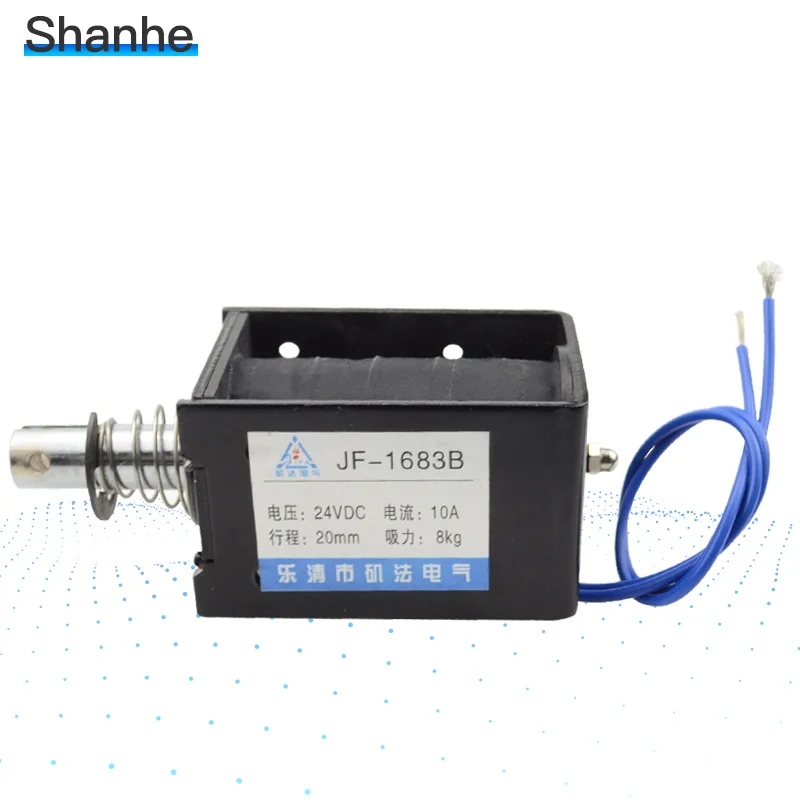 JF-1683B DC 24 V/12 V 10A 8KG 20mm Pull Push Тип открытая рамка линейный Электромагнит движения