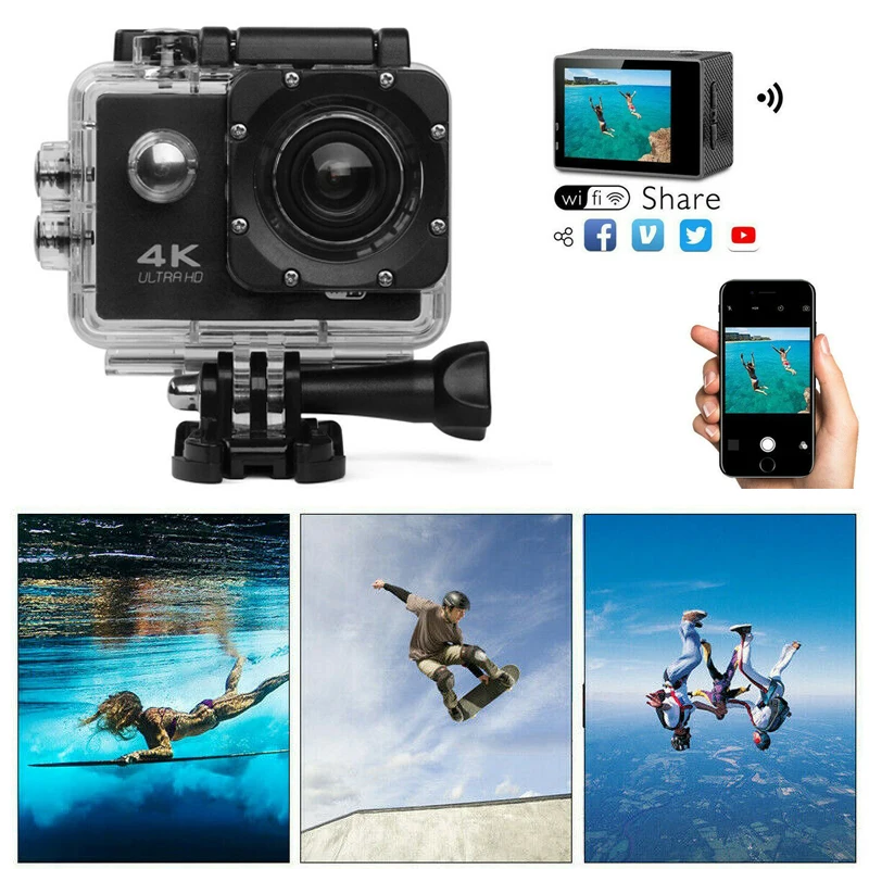 Рекордер экшн-камера видео аксессуары набор ABS черный USB 2,0 1080P HD Спортивная фотография