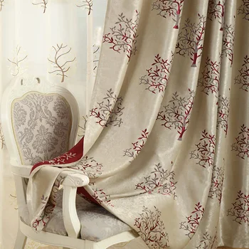 

European Jacquard Curtain Modern Bedroom Living Room Hotel Engineering Curtain Cloth