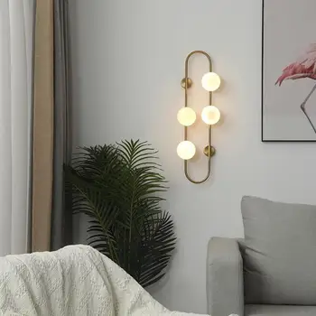 

Luxury Nordic led wall Light Modern Wall Sconce for Living Room hallway Led Light Bedroom 4 pcs balcony glass ball Wall Lamps