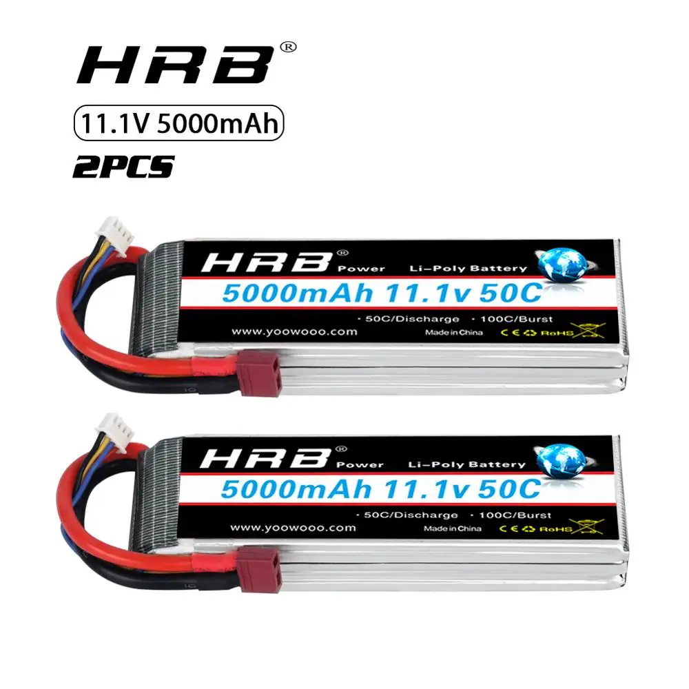 Литий полимерный аккумулятор HRB 11 1 В 5000 мАч 2 шт. 3S 50C с разъемом T Deans для