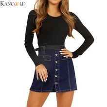 KANCOOLD Женская Модная Джинсовая юбка синяя однотонная Повседневная джинсовая юбка с высокой талией и карманом Повседневная джинсовая Сексуальная женская джинсовая юбка Универсальная