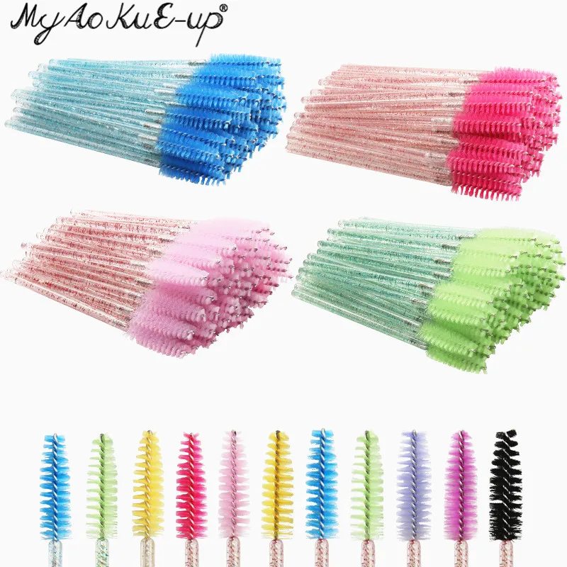 C Mix 10 colors 1000 Новые Хрустальные ресницы 150 шт Алмазная ручка кисть тушь для ресниц палочки Аппликатор Косметическая кисть одноразовые кисти для макияжа инструменты - Handle Color: C Mix 10 colors 1000