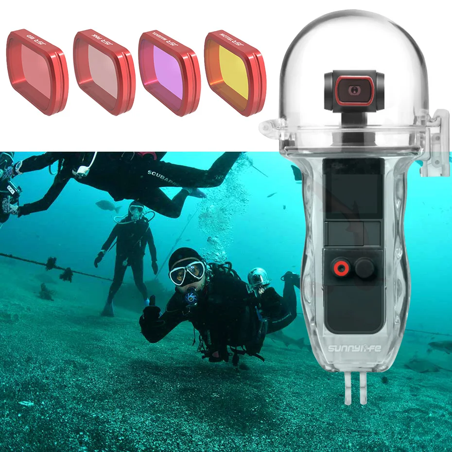 Cardan Handheld Acessórios para Dji Osmo Bolso Caixa de Habitação à Prova Impermeável Água Mergulho Vermelho Magenta Rosa Lente Filtro para Osmo Bolso