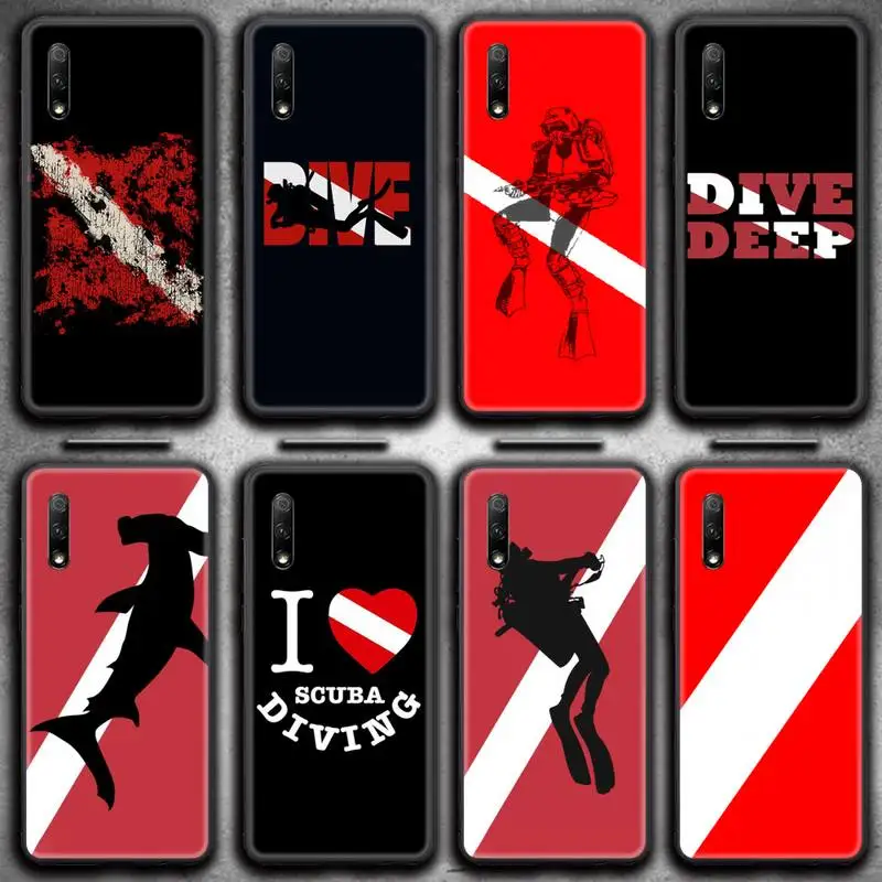 

Diver Down Scuba Flag Phone Case For Huawei Nova 6se 7 7pro 7se honor 7A 8A 7C 9C Play