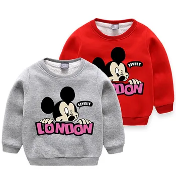 

Baby Boys Girls Mickey Hoodies Clothes Children Winter Thicken Sweatshirts Toddler Cartoon Sweater Kids Plus Velvet Tops Costume