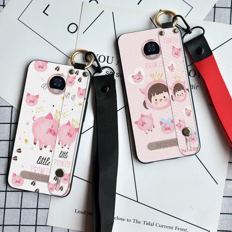 

Neck Wrist Strap Case For Motolora Moto Z Play / Z Force XT1635 Back Cover For Motolora Moto Z2 Play TPU Holder Case Lanyard