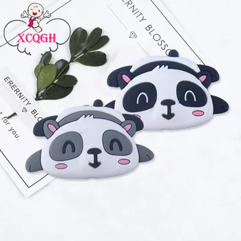 

XCQGH 3pcs 2019 New Products Silicone Teether Necklace Loose Beads DIY Baby Cartoon Panda Molar Bead Teether