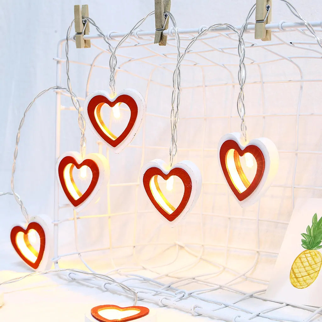 Двухсторонняя деревянная веревка для влюбленных оконная Гирлянда-занавеска